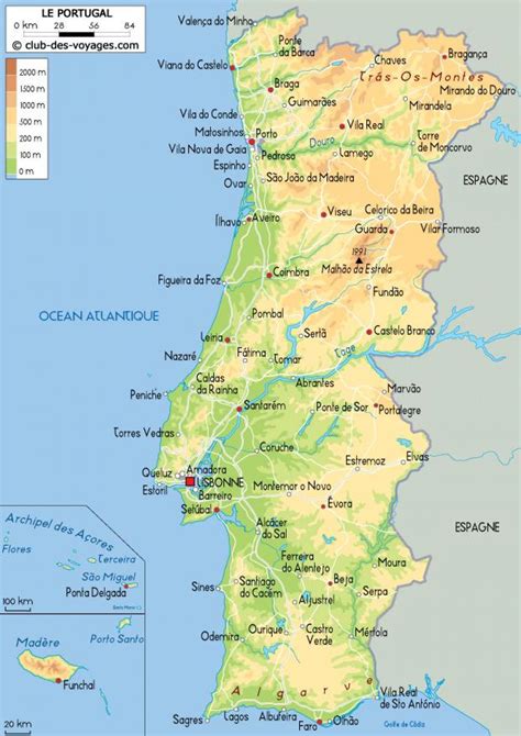 carte portugal détaillée|Carte du Portugal avec les districts et les villes